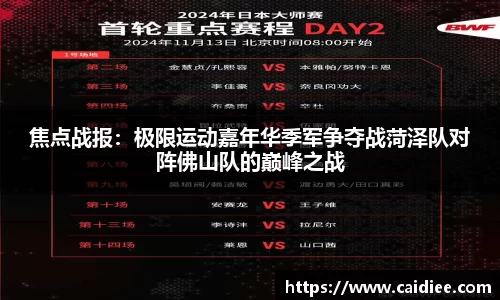 焦点战报：极限运动嘉年华季军争夺战菏泽队对阵佛山队的巅峰之战